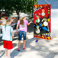 OSNIE Racing Car Toss Game Banner with 4 Bean Bags, Indoor Outdoor Party Throwing Game , Checkered Toss Game for Go Racing Theme Birthday Party Activities Decoration Set for Kids and Adults