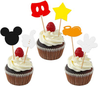 OSNIE 25Pcs Mickey Birthday Cake Toppers, Mickey Birthday Party Supplies Inspired Cake Decoration for Mickey Themed Birthday Party Favors for Toddlers Baby Boys and Girls