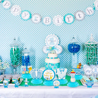 OSNIE 12Pcs It's a Boy Baby Shower Themed Honeycomb Centerpieces Table Topper for Baby Boys Welcome Baby Boy Cutouts Gender Reveal Party Decorations Infant Baby Party Favors Photo Booth Props (Blue)