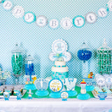 OSNIE 12Pcs It's a Boy Baby Shower Themed Honeycomb Centerpieces Table Topper for Baby Boys Welcome Baby Boy Cutouts Gender Reveal Party Decorations Infant Baby Party Favors Photo Booth Props (Blue)