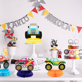 OSNIE 6Pcs Monster Truck Honeycomb Centerpieces Table Topper, 3D Double-Sided Patterns Monster Truck Party Supplies Table Decorations Monster Truck Party Favors Photo Booth Props for Kids Birthday