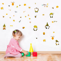 OSNIE 130 Pieces Honey Bee Gnome Stickers Décor Sunflower Honey Jar Bumblebee Mushroom Removable Window Stickers Decals for Home Office Birthday Anniversary Party Supplies Classroom Rewards, 16 Sheets