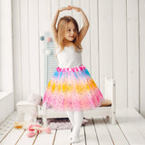 OSNIE 6Pcs Rainbow Ballet Tutu Skirts for Toddler Girls 2-3Layers Multicolor Princess Pretend Dress Up Accessories Princess Party Supplies Birthday Outfit Halloween Christmas Costume Photo Shoot Prop