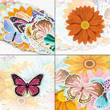 OSNIE 66Pcs Summer Sunflower Butterfly Cutouts Creative Springtime Gerbera Daisy Flower Card Wall Decals Decor Bulletin Board Decoration Set for Garden School Birthday Baby Shower Party Supplies