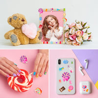 OSNIE 200 Pcs 3D Nail Charms Flatback Resin Slime Charms Mixed Gummy Bear Fake Candy Jelly Embellishments Nail Art Decoration Christmas Easter DIY Crafts for Scrapbooking Cell Phone Case Hair Clips