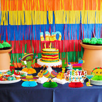 OSNIE 12Pcs Fiesta Honeycomb Centerpieces Table Topper Mexico Party Decorations and Supplies Mexican Table Decor Cinco De Mayo Party Favors Photo Booth Props for Taco bout Themed Festival Party