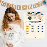 OSNIE Floral Gender Reveal Party Games Navy and Blush Cast Your Vote Poster with Voting Stickers for Team Boy or Team Girl He or She Baby Gender Reveal Party Supplies Baby Gender Announcements Ideas