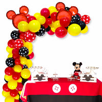 OSNIE 115Pcs Mickey Balloon Garland & Arch Kit, Mickey Theme Party Red Black Yellow Balloon for Kids Birthday Baby Shower Mickey Party Supplies Baby Shower Wedding Decoration Photo Booth Props