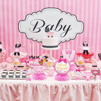 OSNIE 12Pcs It's a Girl Baby Shower Themed Honeycomb Centerpieces Table Topper for Baby Girls Welcome Baby Cutouts Gender Reveal Party Decorations Newborn Baby Party Favors Photo Booth Props (Pink)