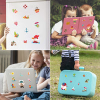 OSNIE 130 Pcs Summer Beach Gnomes Stickers Décor Surf Sunglasses Vacation Scuba Diving Removable Window Stickers Decals for Home Office Birthday Anniversary Party Supplies Classroom Rewards, 16 Sheets