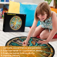 OSNIE 1000 Pieces Jigsaw Puzzles, Large Round Twelve Constellations Puzzle Sun and Moon Wall Decoration, Challenge Educational Zodiac Puzzle Decompressing Learning Gifts for Astronomy Enthusiasts