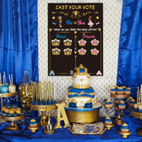 OSNIE African American Baby Gender Reveal Party Games Cast Your Vote Royal Little Prince Princess Gender Reveal Poster with Crown Voting Stickers for Black Boys Girls Baby Shower Party Decor Supplies