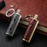 OSNIE 2Pcs Keychain Flint Metal Matchstick Fire Starter, Waterproof Outdoor Camping Survival Tools Kerosene Refillable Lighter, Emergency Survival Gear for Barbecue Outdoor Sports Enthusiasts Hikers
