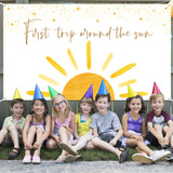 OSNIE Boho Sun First Trip Around the Sun First Birthday Photography Backdrop Banner Muted Sunrise Wall Hanging Decor Sun Theme 1st Birthday Party Photo Background Decoration Supplies for Boys Girls