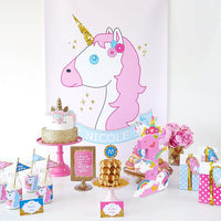 OSNIE Unicorn Theme First Birthday Number One Wood Sign Unicorn Party Decor Freestanding Number 1 Standing Sign Centerpieces with Stickers Cake Smash Photo Prop for Baby Shower Webbing Anniversary
