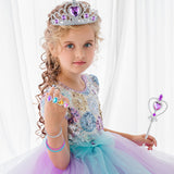 OSNIE 28Pcs Princess Pretend Jewelry Toy, Girl’s Jewelry Dress Up Play Set Cloak Ballet Tutu Skirts Crowns Wands Mermaid handbag Adjustable Rings Bracelets Dress Up Birthday Gift Party Favors for Kids