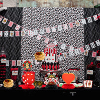 OSNIE 12Pcs Casino Theme Honeycomb Centerpieces Table Toppers Red and Black Poker Party Supplies Decoration Las Vegas Gambling Playing Card Table Decor Photo Prop for School Birthday Casino Game Night