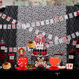 OSNIE 12Pcs Casino Theme Honeycomb Centerpieces Table Toppers Red and Black Poker Party Supplies Decoration Las Vegas Gambling Playing Card Table Decor Photo Prop for School Birthday Casino Game Night