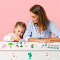 OSNIE 12 Pcs Llama Cactus 5D DIY Diamond Painting Kits for Kids and Adult Beginners, Creative Resin Rhinestone Diamonds Mosaic Stickers, Handmade Digital Paint by Numbers Art Craft Gifts Set