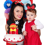 OSNIE Mickey Birthday Cake Topper, Mickey Birthday Party Supplies Inspired Cake Decoration for Mickey Themed Birthday Party Favors Baby Boys and Girls