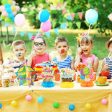 OSNIE 8Pcs Happy Birthday Honeycomb Centerpieces Table Topper Set, 3D Double-Sided Honeycomb Star Card Centerpieces with Birthday Age Stickers, Honeycomb Stand Photo Booth Props for Kid’s Birthday
