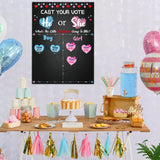 OSNIE Little Sweetheart Gender Reveal Party Games Valentines Day Cast Your Vote He or She Gender Reveal Poster with Team Boy Team Girl Stickers What Will Our Little Sweetheart Be Baby Shower Supplies