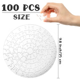 OSNIE 100Pcs Clear Jigsaw Puzzle, Round Blank Acrylic Puzzle, Practically Impossible Challenge Hardest Brain Puzzle Game Learning Education Toys Decompression Gifts for Adults and Kids (Diameter25CM)