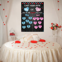 OSNIE Little Sweetheart Gender Reveal Party Games Cast Your Vote Poster with Team Boy Team Girl Stickers for He Or She Valentines Day What Will Our Little Sweetheart Be Baby Shower Decorations Supplies