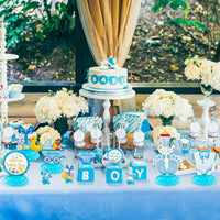 OSNIE 12Pcs It's a Boy Baby Shower Themed Honeycomb Centerpieces Table Topper for Baby Boys Welcome Baby Boy Cutouts Gender Reveal Party Decorations Infant Baby Party Favors Photo Booth Props (Blue)
