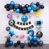 OSNIE 8 Pcs Outer Space 3rd Birthday Party Balloons Decorations Supplies for Kids Boys Large Astronaut Spaceman Star-Shaped Foil Mylar Balloons for Universe Galaxy Space Themed Trip to the Moon Party