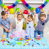 OSNIE 94Pcs Groovy Party Favors Include Retro Hippie Temporary Tattoos Stickers Keychains Brooch Pins Paper Clips Boho Rainbow Daisy Party Supplies for School Rewards Return Gifts Goodie Bag Fillers