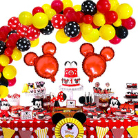 OSNIE 115Pcs Mickey Balloon Garland & Arch Kit, Mickey Theme Party Red Black Yellow Balloon for Kids Birthday Baby Shower Mickey Party Supplies Baby Shower Wedding Decoration Photo Booth Props