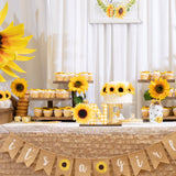 OSNIE Sunflower One Letter Sign Wooden Table Centerpiece for Baby Girls Summer Yellow Sunflower First Birthday Party Decoration Supplies for One Year Old Milestone Baby Shower Cake Smash Photo Prop