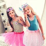 OSNIE 63Pcs Princess Pretend Jewelry Toy Girls Toys Play Set Crowns Wands Necklaces Bracelets Adjustable Rings Earrings Ballet Tutu Skirts Princess Dress Up Birthday Party Favors for Little Girls Kids