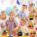 OSNIE 12Pcs Construction Theme Honeycomb Centerpieces Table Topper Double Side Cardstock Dump Truck Birthday Party Supplies Vehicle Traffic Photo Booth Prop Baby Shower Table Decoration for Kids Boys