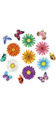 OSNIE 66Pcs Summer Sunflower Butterfly Cutouts Creative Springtime Gerbera Daisy Flower Card Wall Decals Decor Bulletin Board Decoration Set for Garden School Birthday Baby Shower Party Supplies