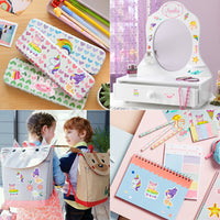 OSNIE 12Pcs 5D Diamond Painting Stickers for Kids, DIY Handmade Big Gem Animals Diamond Arts Craft Mosaic Stickers, Creative Crystal Rhinestone Painting by Numbers Kits Gift for Adult Beginners