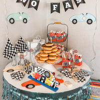 OSNIE Two Fast Wooden Table Centerpieces Let’s Go Racing Party Decoration Race Car Checkered Theme 2nd Birthday Milestone Baby Shower Table Topper Cake Smash Photo Props for Boys Two Year Old Birthday