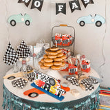 OSNIE Two Fast Wooden Table Centerpieces Let’s Go Racing Party Decoration Race Car Checkered Theme 2nd Birthday Milestone Baby Shower Table Topper Cake Smash Photo Props for Boys Two Year Old Birthday