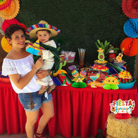 OSNIE 12Pcs Fiesta Honeycomb Centerpieces Table Topper Mexico Party Decorations and Supplies Mexican Table Decor Cinco De Mayo Party Favors Photo Booth Props for Taco bout Themed Festival Party