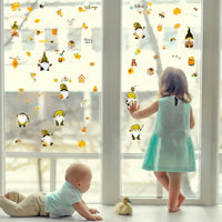 OSNIE 130 Pieces Honey Bee Gnome Stickers Décor Sunflower Honey Jar Bumblebee Mushroom Removable Window Stickers Decals for Home Office Birthday Anniversary Party Supplies Classroom Rewards, 16 Sheets