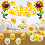 OSNIE 49Pcs Sunflower Birthday Party Decorations Supplies Kit – Giant Sunflower Foil Balloons, Latex Balloons, Cardstock Banner, Cake Topper, Sunflower Theme Party Supplies for Wedding, Baby Shower