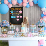 OSNIE Little Pumpkin Gender Reveal Party Games, He or She Gender Reveal Poster with 40pcs Pink and Blue Voting Stickers, Fall Theme and Halloween Cast Your Vote Poster Game for Team Boy Team Girl Baby Shower