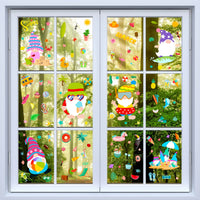 OSNIE 130Pcs Summer Gnome Window Clings for Glass Windows Watermelon Pineapple Ice Cream Sunglasses Hello Summer Stickers Decals for Hawaiian Luau Aloha Kids School Party Decoration Supplies, 8 Sheets