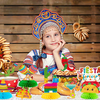 OSNIE 12Pcs Fiesta Honeycomb Centerpieces Table Topper Mexico Party Decorations and Supplies Mexican Table Decor Cinco De Mayo Party Favors Photo Booth Props for Taco bout Themed Festival Party