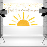 OSNIE Boho Sun First Trip Around the Sun First Birthday Photography Backdrop Banner Muted Sunrise Wall Hanging Decor Sun Theme 1st Birthday Party Photo Background Decoration Supplies for Boys Girls