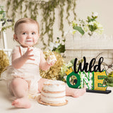 OSNIE Wild One Letter Sign Wooden Table Centerpieces Plaques Tropical Safari Jungle Animal Party Decorations Supplies for Wild One First Birthday Milestone Baby Shower Decor Cake Smash Photo Props