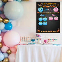 OSNIE Pumpkin Gender Reveal Party Games Cast Your Vote Poster with Team Boy Team Girl Stickers for He or She Halloween Thanksgiving What Will Our Little Pumpkin Be Gender Reveal Decorations Supplies