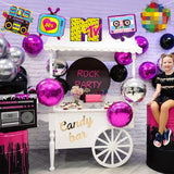OSNIE 1980s Retro Theme Party Decor Supplies Television Roller Skates Radio Hip Pop Cardboard Cutouts Door Porch Banner Wall Decor 1980s Party Favors Photo Booth Props for 80’s Theme Nostalgic Party