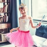 OSNIE 63Pcs Princess Pretend Jewelry Toy Girls Toys Play Set Crowns Wands Necklaces Bracelets Adjustable Rings Earrings Ballet Tutu Skirts Princess Dress Up Birthday Party Favors for Little Girls Kids
